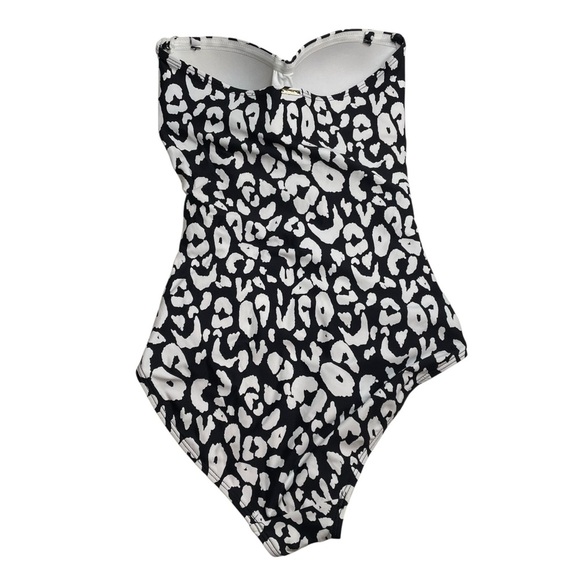 Anne Cole Animal-Print Twist-Front One-Piece Swimsuit Black White Size 6 New - Picture 6 of 8